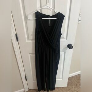 Black wrap top jumpsuit